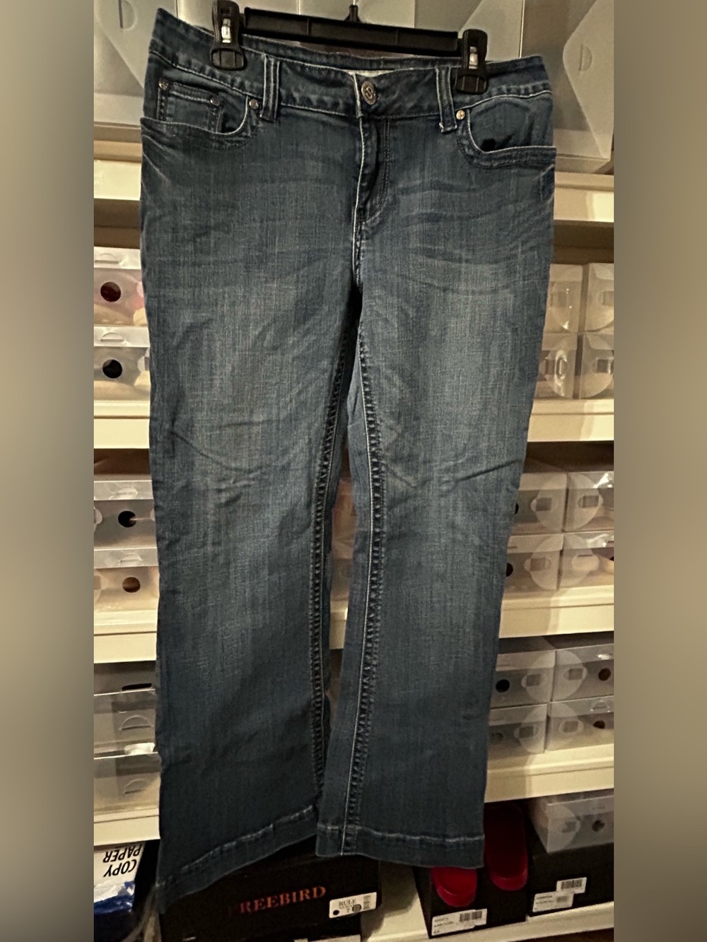 Stetson Women's Classic Mid-Rise Straight Jeans - Dark Blue